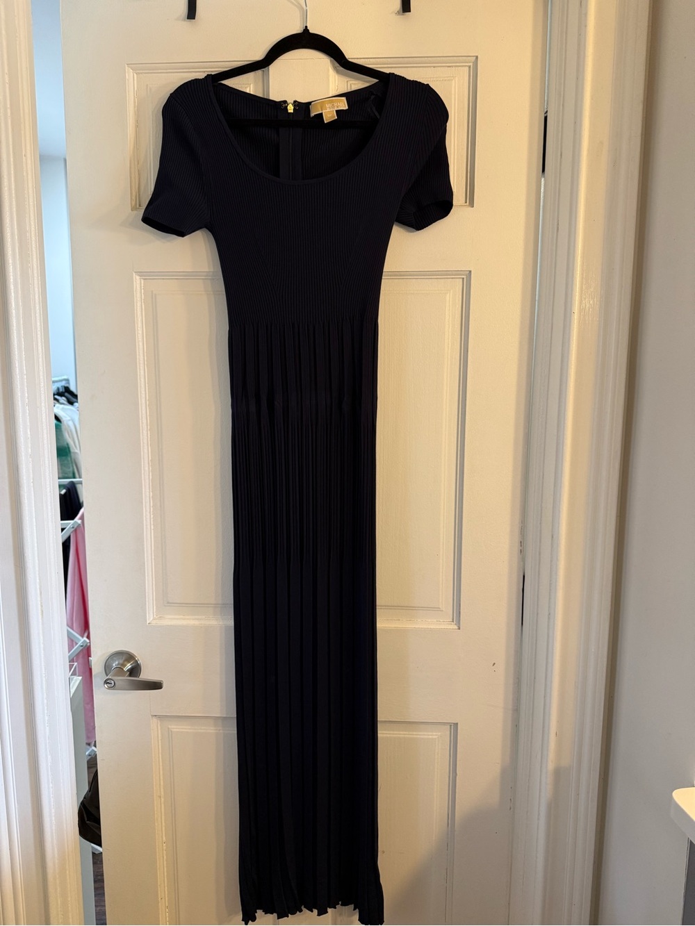 Michael Kors Navy Short-Sleeve Scoop Neck Maxi Dress - Picture 2 of 4